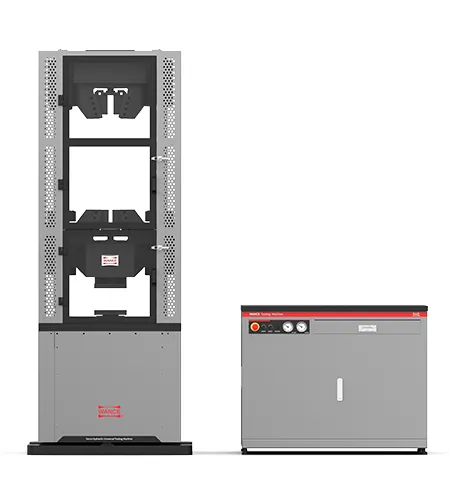 Máquina de ensayos universal servohidráulica, doble espacio, agarre de cuña