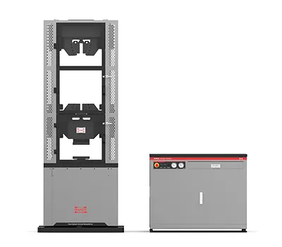 Máquina de ensayos universal servohidráulica, doble espacio, agarre de cuña