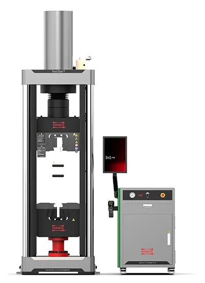 Máquina de ensayos universal servohidráulica, de un espacio y con agarre de cuña