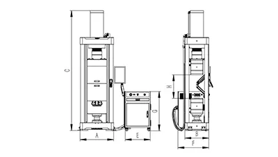 Máquina de ensayos universal servohidráulica, de un espacio y con agarre de cuña
