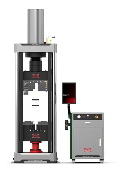 Máquina de ensayos universal servohidráulica, de un espacio y con agarre de cuña