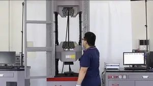 Máquina de ensayo universal servohidráulico, doble espacio, agarre de cuña
